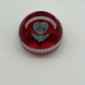 Vintage Perthshire Paperweight with Millefiori Heart